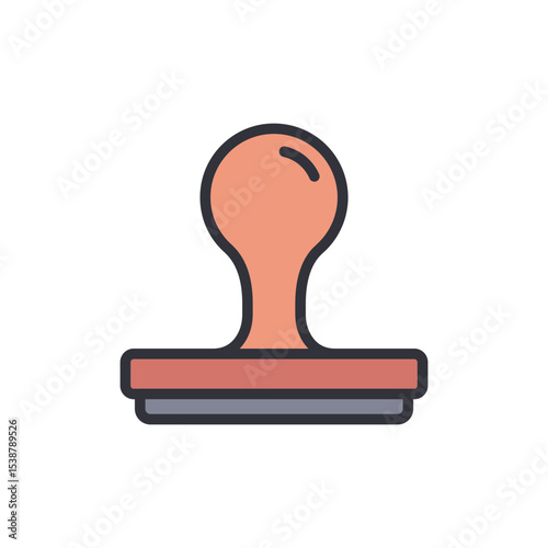 A Simple Rubber Stamp Icon Depicting Authority And Approval Concept