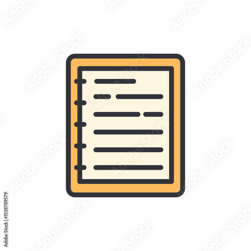 Stylized Notepad With Horizontal Lines And Yellowish Brown Border