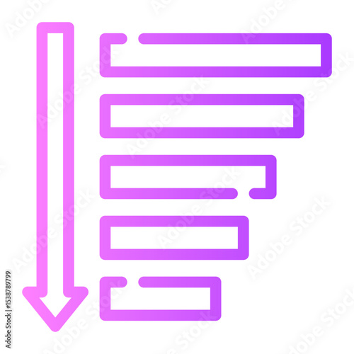 sort descending gradient icon