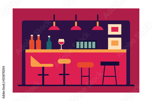 Stylish Home Bar Design Modern Minimalist Interior with Wine and Cocktail Setup