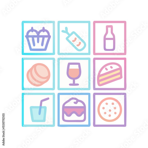 food and drink icon set