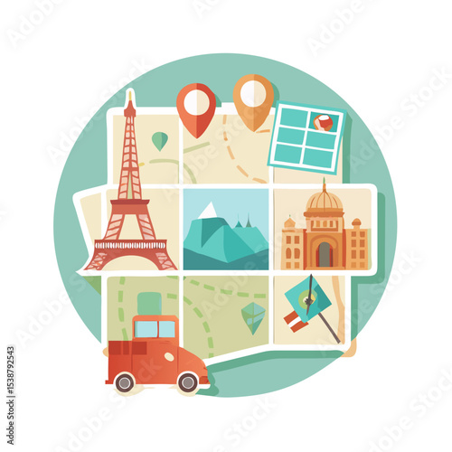travel flat icon vector illustration