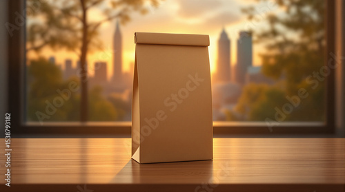 shopping bags in the sunset city