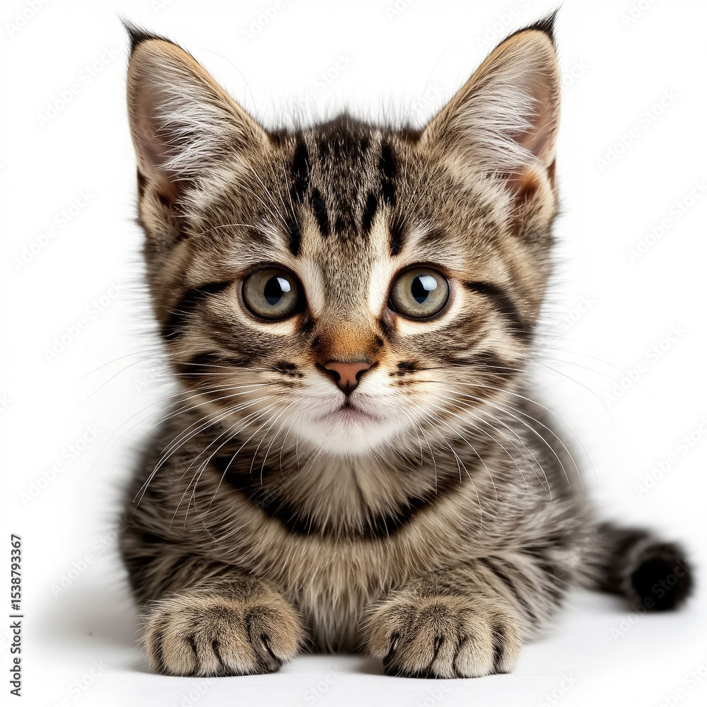 Fototapeta premium Cute British kitten with big eyes.