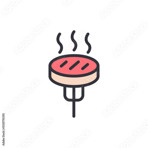 Grilled Steak Vector Graphic Icon For Culinary Or Restaurant Designs