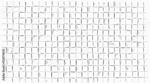 Tileable white mosaic. Abstract grid of small squares with irregular, raised edges, for use as a background texture.