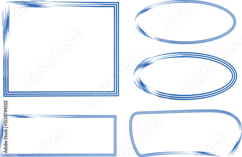 blue colorful geometric abstract frames collection