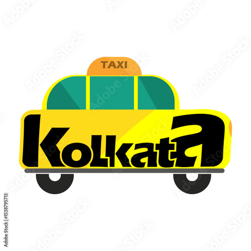 Kolkata taxi  bangla text design vector transparent images
