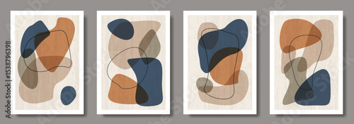 Wallpaper Mural Abstract creative art posters with geometric shapes, textures and lines for interior design. Set of artistic modern trendy backgrounds. Collection of premium art design for cards, cover, banner. Torontodigital.ca