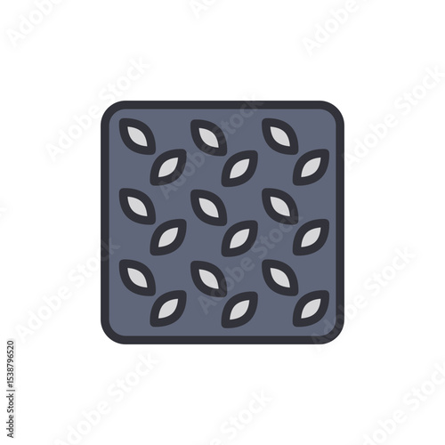 Stylized Square With Leaf Pattern For Decorative And Ornamental Design