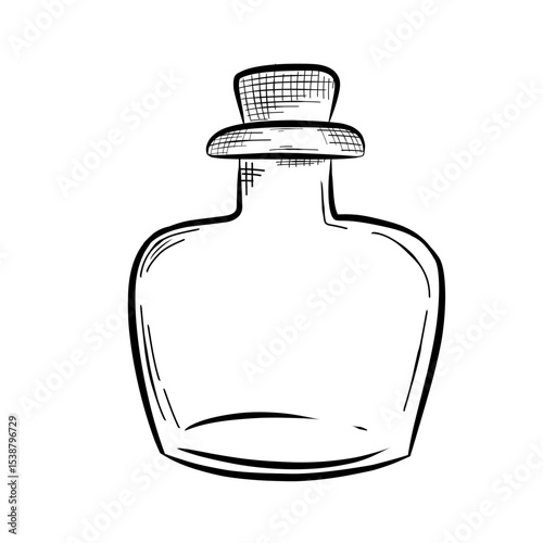 Bootle perfume vector line art hand drawn illustration 
