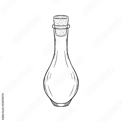 bottle of perfume vector sketch line art hand drawn illustration 