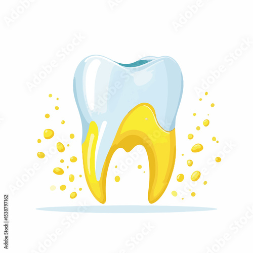 Isolated Plaque Tooth Illustration