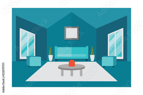 Modern Teal Living Room Interior Design  Sophisticated Home Decor Ideas