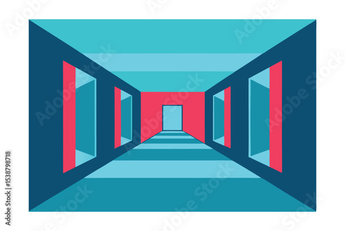Abstract Corridor A Visual Journey into Depth and Perspective