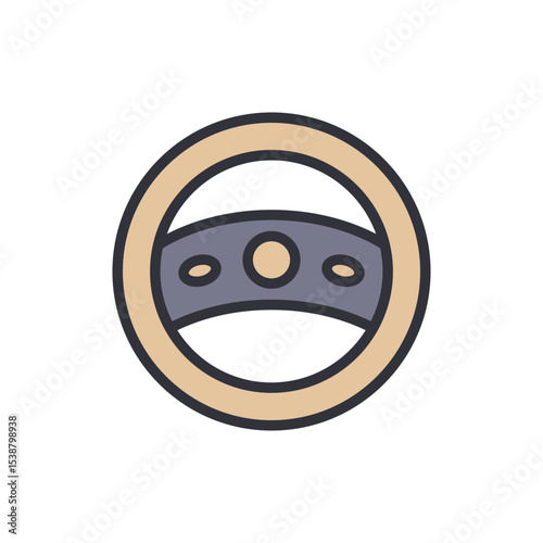 Steering Wheel Illustration Representing Driving And Transportation