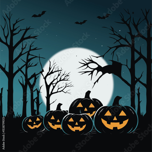 halloween background with pumpkin