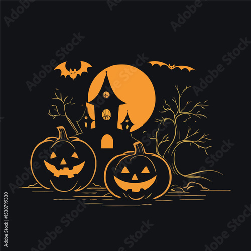 halloween background with pumpkin