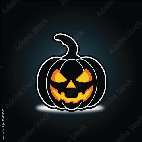 halloween pumpkin on black background