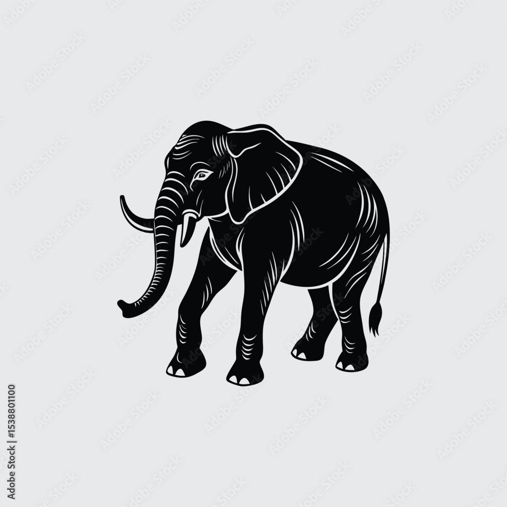 Obraz premium Majestic Elephant Illustration A Powerful Symbol of Strength and Wisdom