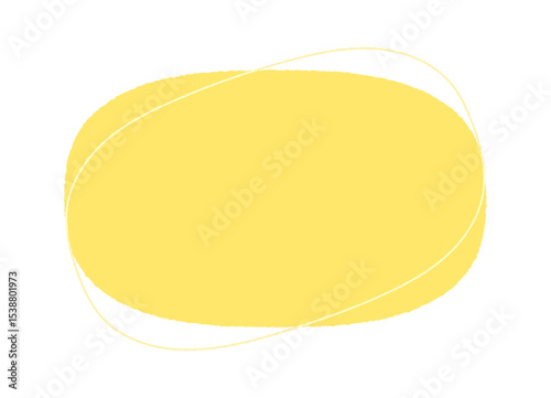 手描きのシンプルでおしゃれない黄色の長方形と線 - ポップなスーパー楕円の背景や装飾の素材 - Blob