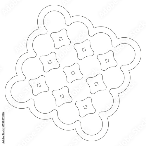 Cookie pattern icon. Biscuit dessert shape. Square food outline. Vector sweet treat.