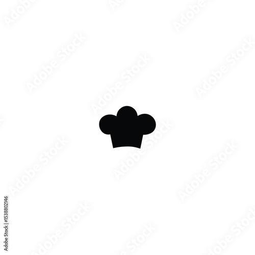 Black Chef Hat Icon – Silhouette Cooking Symbol for Kitchen, Restaurant, and Food Branding