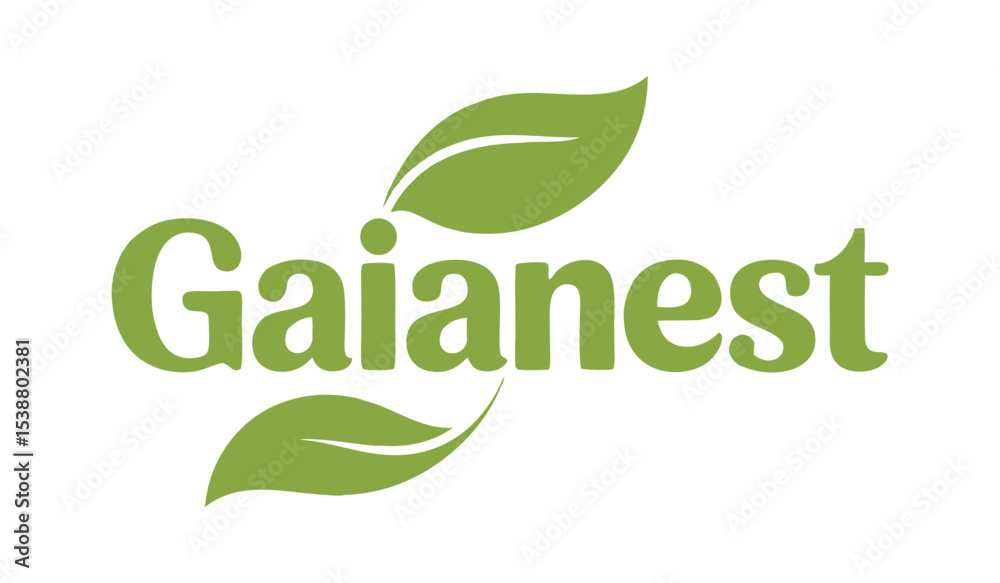 Fototapeta premium GaiaNest logo featuring green leaves and text.