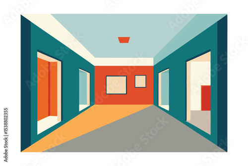 Abstract Interior Design Exploring Geometric Shapes and Spatial Illusion