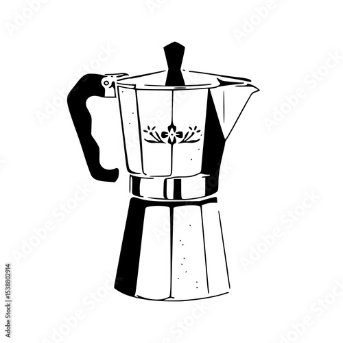 Italian Moka pot coffee maker vector