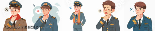 sore throat chef character vector