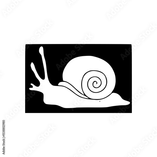 simple stylized snail icon graphic