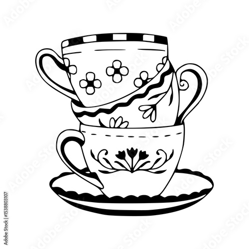 elegant porcelain stacked mugs design