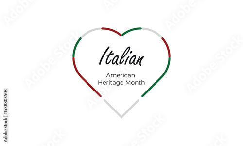 Italian American Heritage Month, Italian flag and pattern in Italian flag colors, realistic vector illustration