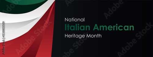 Italian American Heritage Month, Italian flag and pattern in Italian flag colors, realistic vector illustration