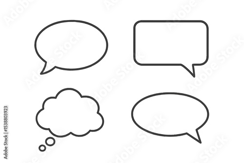 Various speech and thought bubble shapes for creative design and communication in graphic projects