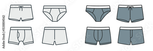 Variety of men?s and women?s underwear designs displayed in a clean layout for fashion and comfort considerations