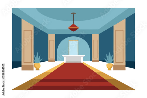 Grand Entrance Hallway Design Elegant Interior Architecture with Red Carpet