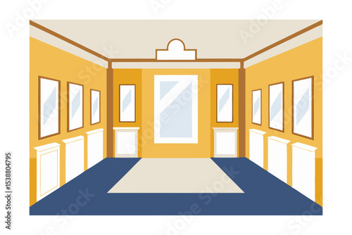 Elegant Gallery Interior Design Mirrored Walls and Classic Decor