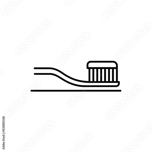 Toothbrush silhouette cleans teeth daily isolated health care routine