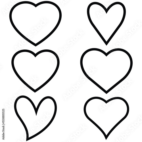 heart icons set 111