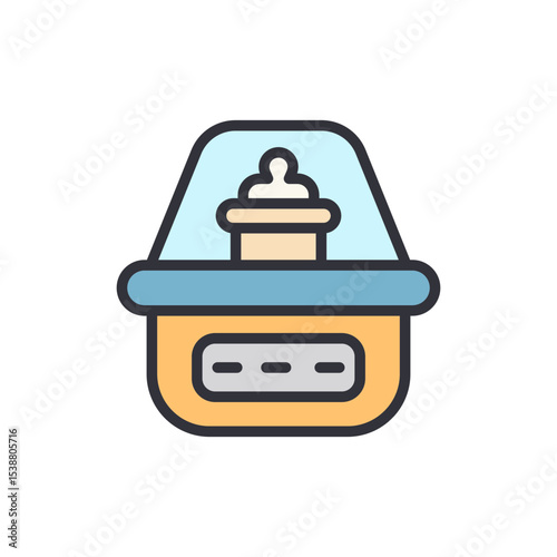 Isolated Baby Bottle Warmer Icon With A Display Unit Illustration