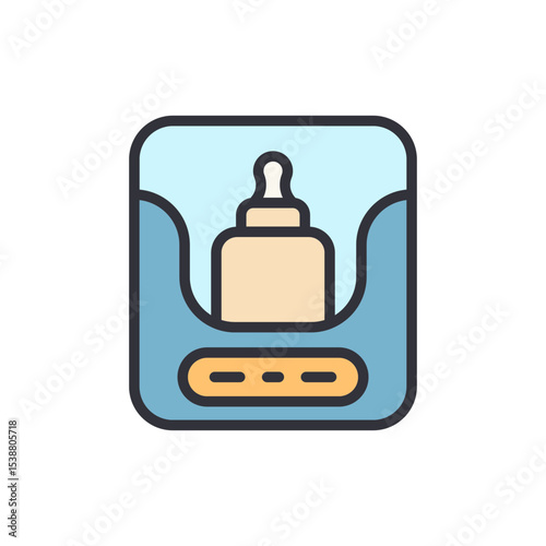 Stylized Icon Of A Baby Bottle Warmer For Infant Feeding Supplies