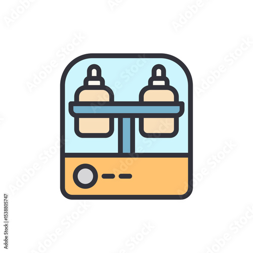Modern Baby Bottle Warmer And Sterilizer Device On Transparent