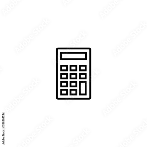 Calculator icon calculates math white background isolated graphic