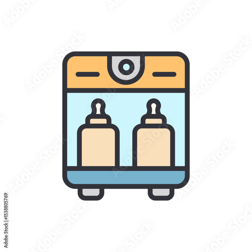 Charming Baby Bottle Sterilizer Illustration For Infant Care Concepts