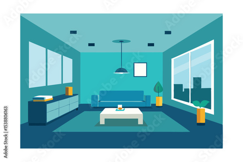 Modern Teal Living Room Interior Design Cozy Apartment Vibes