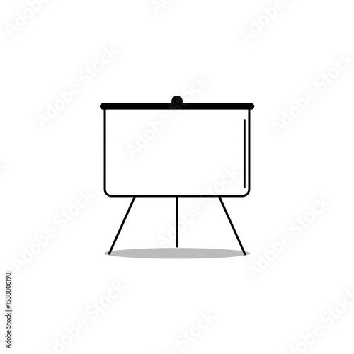 Presentation board stands empty in minimalist white studio
