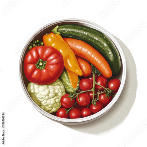 A Colorful Assortment of Fresh Vegetables in a Bowl, Perfect for Healthy Meals and Vibrant Salads on transparent background