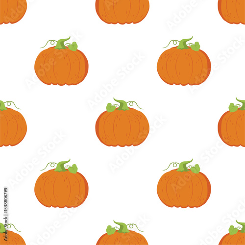 Seamless vector pattern background of pumpkin